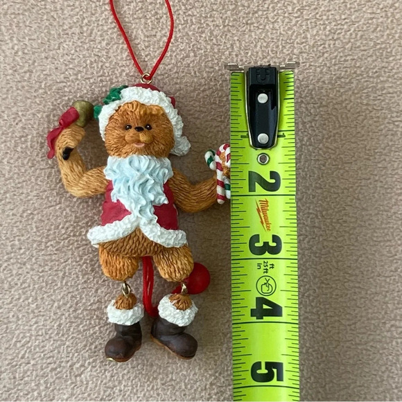 Vintage Dancing Santa Claus Bear Christmas Tree Ornament-Caroling Teddy-Movable - Picture 4 of 4